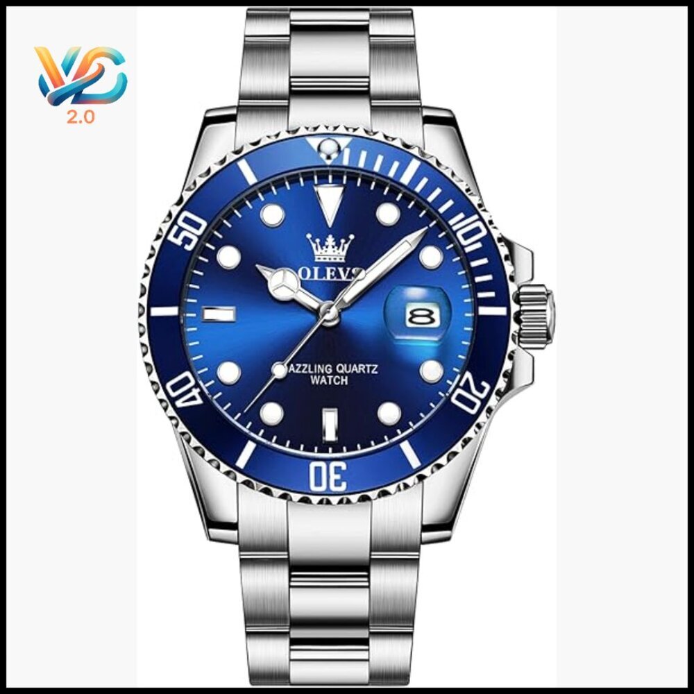 Stainless Steel Dress Watch, Quartz Movement, Water Resistant, 41mm Face